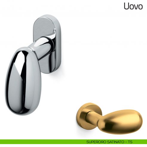 Maniglia per finestra martellina DK Uovo Olivari superoro satinato