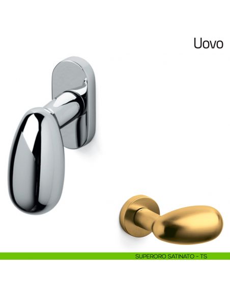Maniglia per finestra martellina DK Uovo Olivari superoro satinato