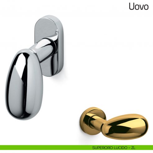 Maniglia per finestra martellina DK Uovo Olivari superoro lucido