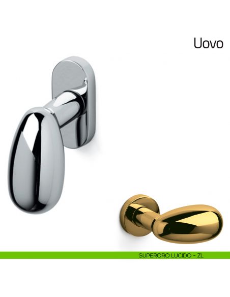 Maniglia per finestra martellina DK Uovo Olivari superoro lucido