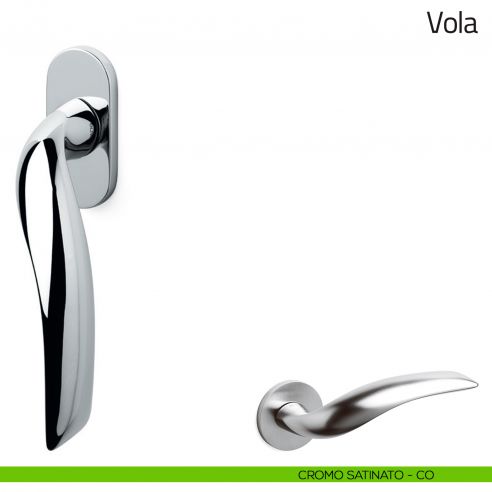 Maniglia per finestra martellina DK Vola Olivari cromo satinato