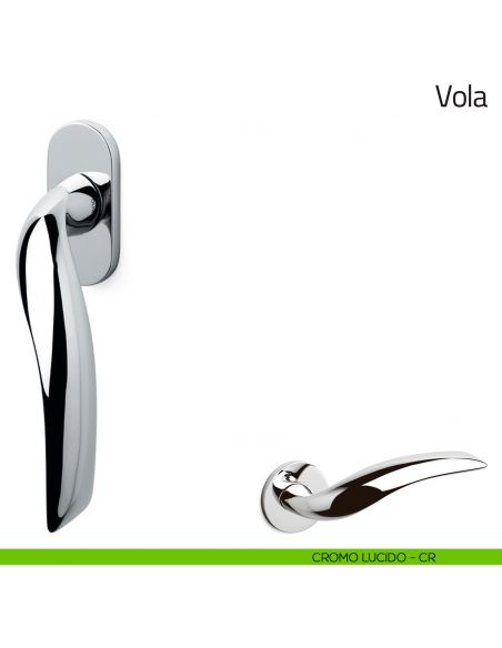 Maniglia per finestra martellina DK Vola Olivari cromo lucido
