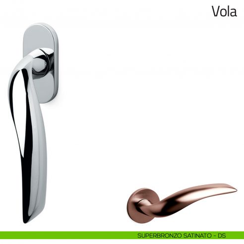 Maniglia per finestra martellina DK Vola Olivari superbronzo satinato