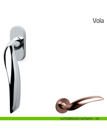 Maniglia per finestra martellina DK Vola Olivari superbronzo satinato