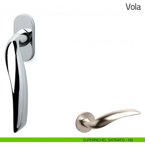 Maniglia per finestra martellina DK Vola Olivari supernichel satinato