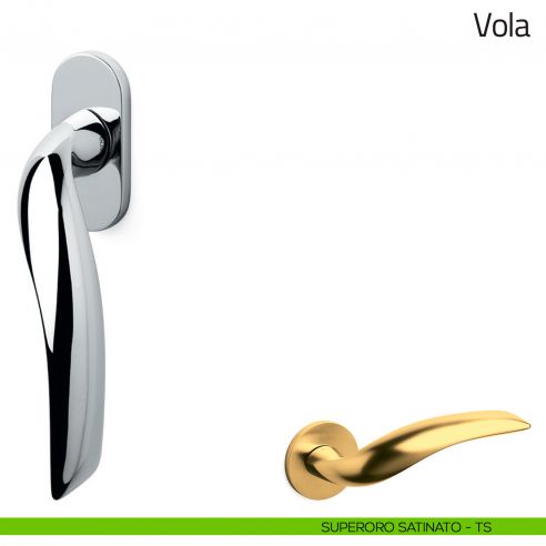 Maniglia per finestra martellina DK Vola Olivari superoro satinato