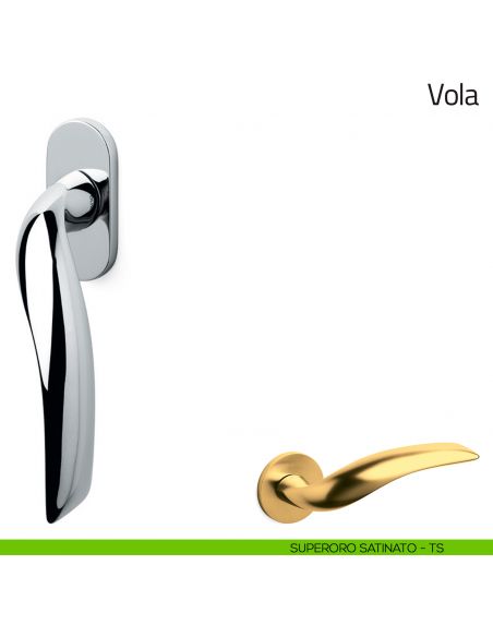 Maniglia per finestra martellina DK Vola Olivari superoro satinato
