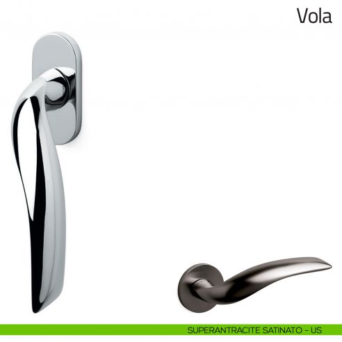 Maniglia per finestra martellina DK Vola Olivari superantracite satinato