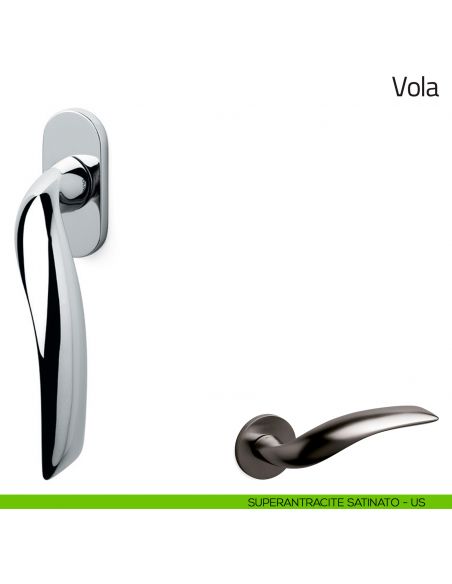 Maniglia per finestra martellina DK Vola Olivari superantracite satinato