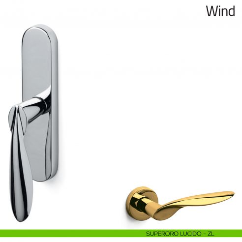 Maniglia per finestra cremonese Wind Olivari superoro lucido