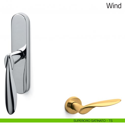 Maniglia per finestra cremonese Wind Olivari superoro satinato