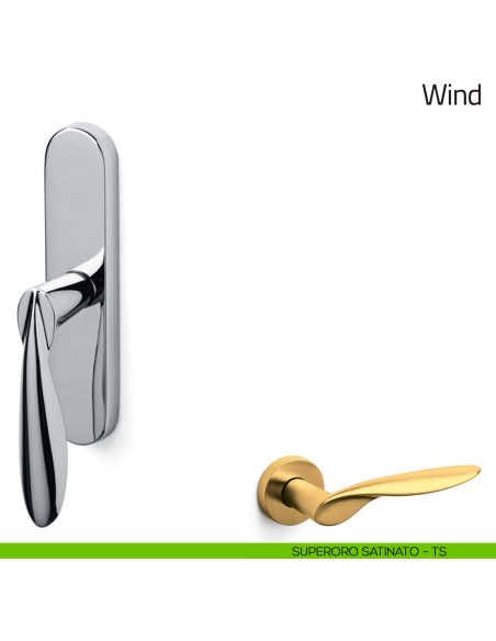 Maniglia per finestra cremonese Wind Olivari superoro satinato