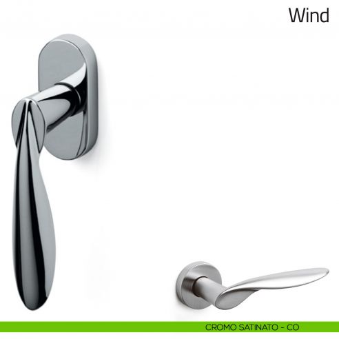Maniglia per finestra martellina DK Wind Olivari cromo satinato