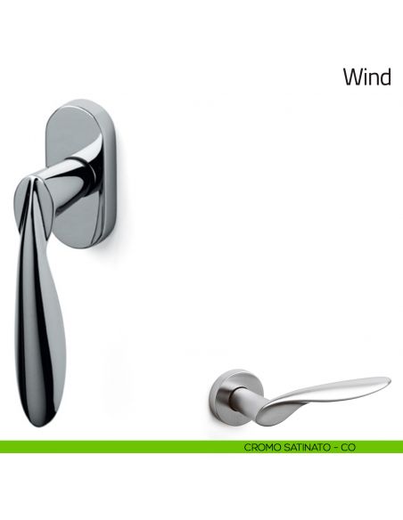 Maniglia per finestra martellina DK Wind Olivari cromo satinato