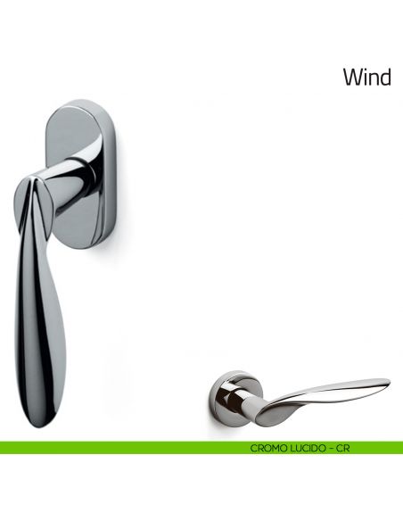Maniglia per finestra martellina DK Wind Olivari cromo lucido