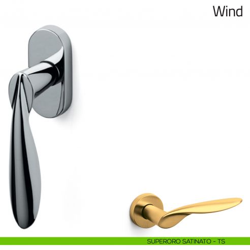 Maniglia per finestra martellina DK Wind Olivari superoro satinato