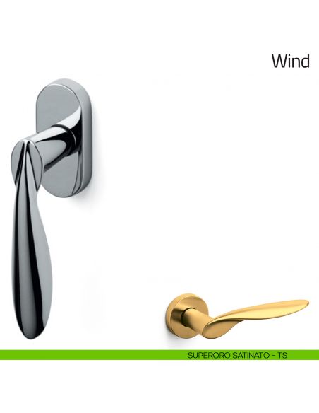 Maniglia per finestra martellina DK Wind Olivari superoro satinato