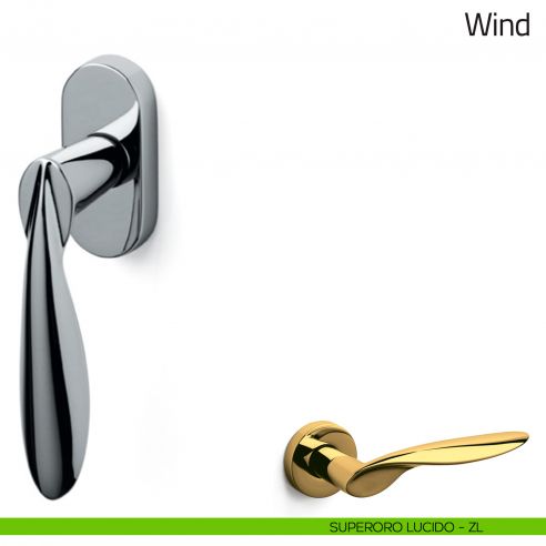 Maniglia per finestra martellina DK Wind Olivari superoro lucido