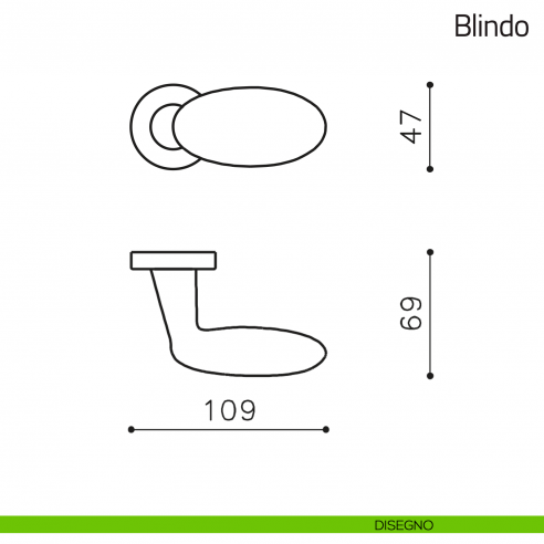 Pomello per porta Blindo fisso Olivari disegno