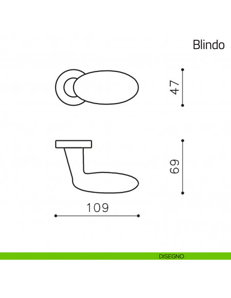 Pomello per porta Blindo fisso Olivari disegno