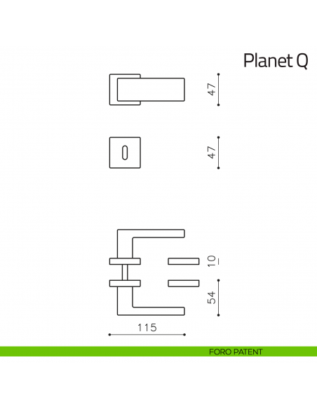 Maniglia per porta Planet Q Olivari foro patent