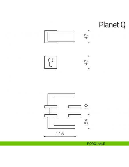 Maniglia per porta Planet Q Olivari foro yale