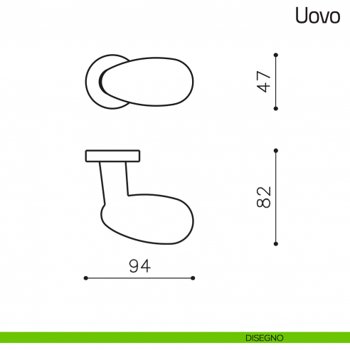Pomello per porta Uovo fisso Olivari disegno