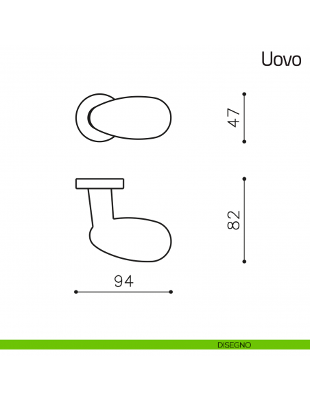 Pomello per porta Uovo fisso Olivari disegno