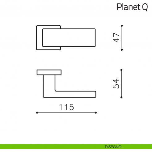 Pomello per porta Planet Q fisso Olivari disegno