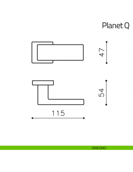 Pomello per porta Planet Q fisso Olivari disegno