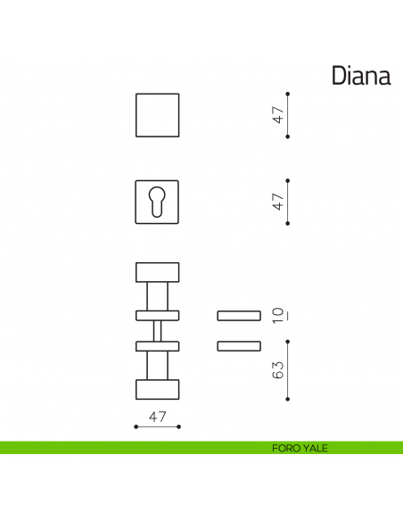 Pomello per porta Diana girevole Olivari foro yale