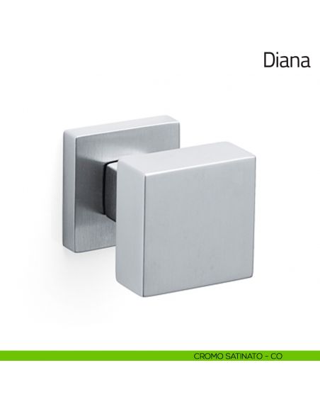 Pomello per porta in vetro Diana Olivari cromo satinato