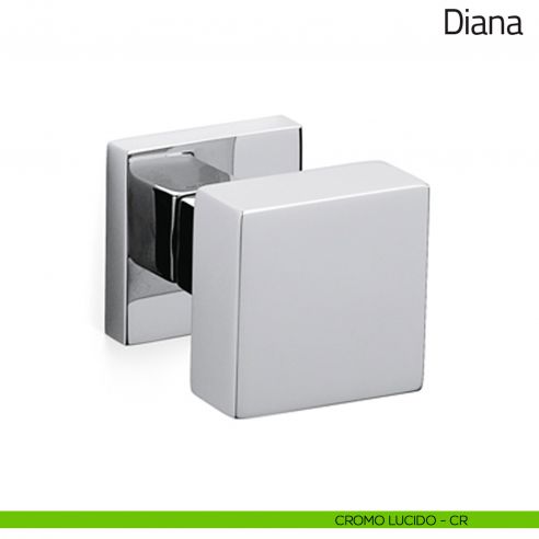 Pomello per porta in vetro Diana Olivari cromo lucido