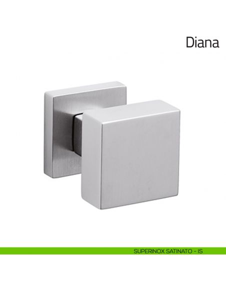 Pomello per porta in vetro Diana Olivari superinox satinato