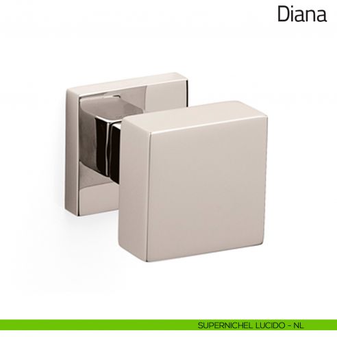 Pomello per porta in vetro Diana Olivari supernichel lucido