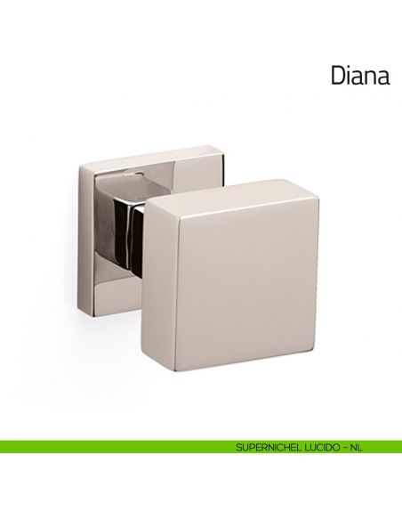 Pomello per porta in vetro Diana Olivari supernichel lucido