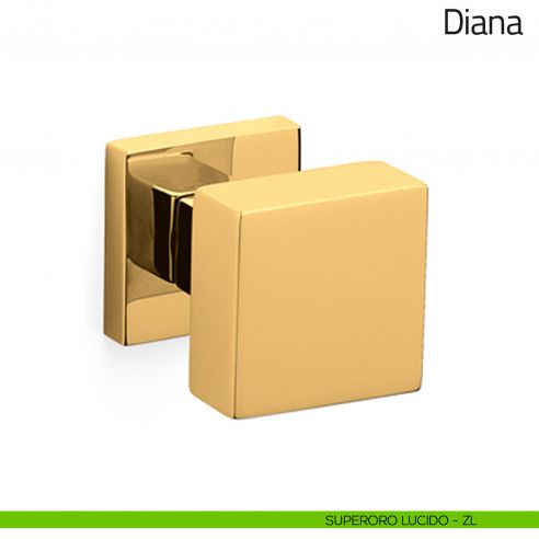 Pomello per porta in vetro Diana Olivari superoro lucido