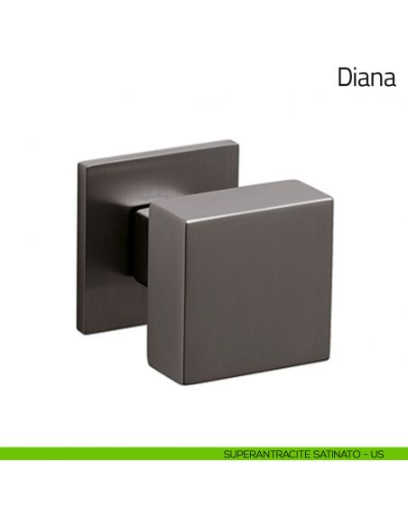 Pomello per porta Diana girevole Olivari bassa superantracite satinato