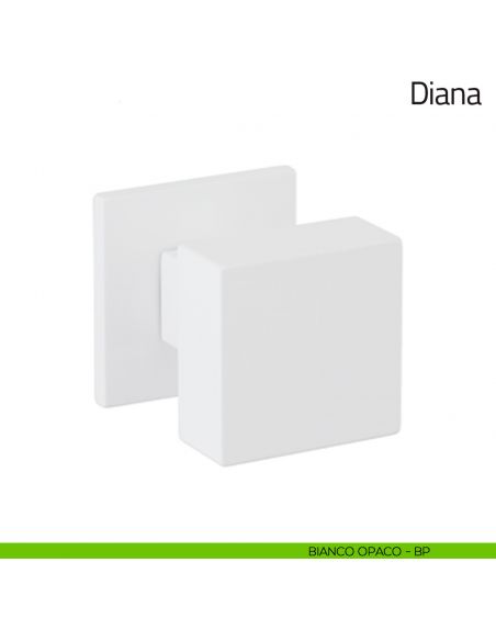 Pomello per porta Diana fisso Olivari bassa bianco opaco