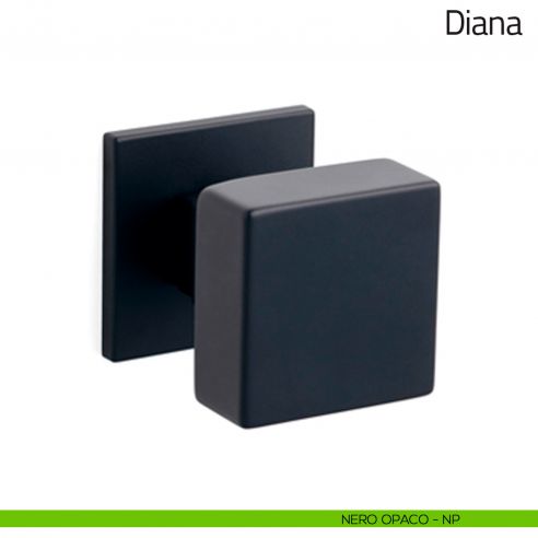 Pomello per porta Diana fisso Olivari bassa nero opaco
