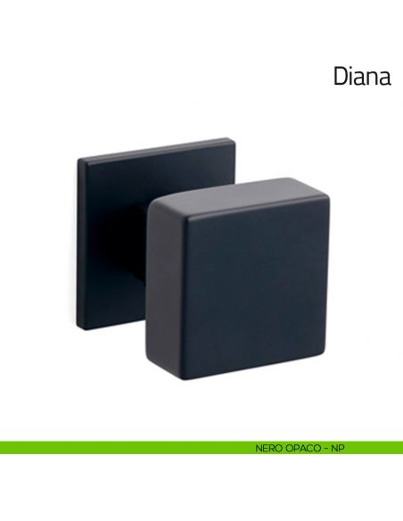 Pomello per porta Diana fisso Olivari bassa nero opaco
