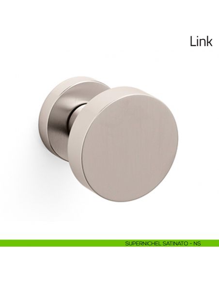 Pomello per porta Link fisso Olivari supernichel satinato