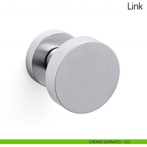 Pomello per porta in vetro Link Olivari cromo satinato