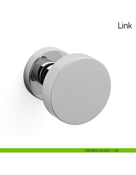 Pomello per porta in vetro Link Olivari cromo lucido