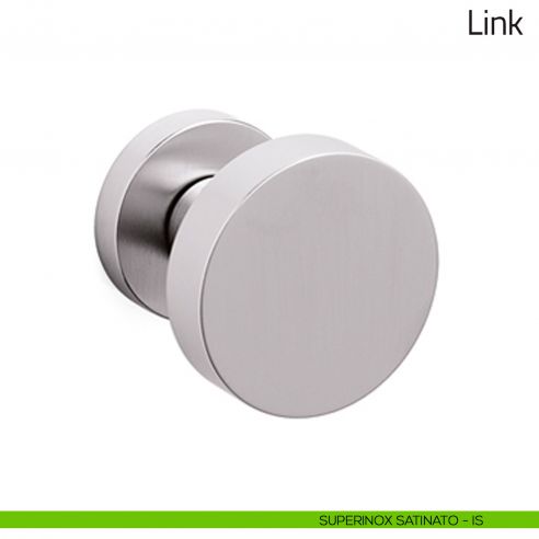 Pomello per porta in vetro Link Olivari superinox satinato