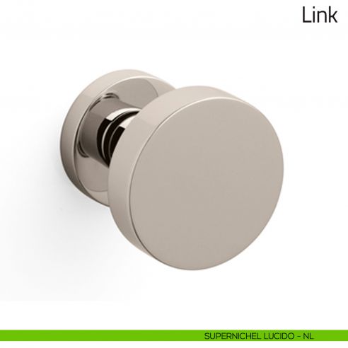 Pomello per porta in vetro Link Olivari supernichel lucido