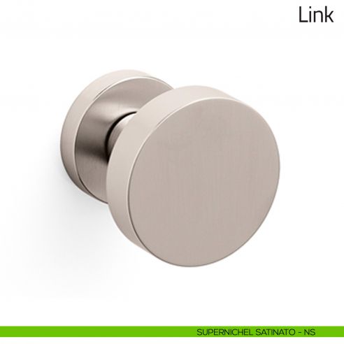 Pomello per porta in vetro Link Olivari supernichel satinato