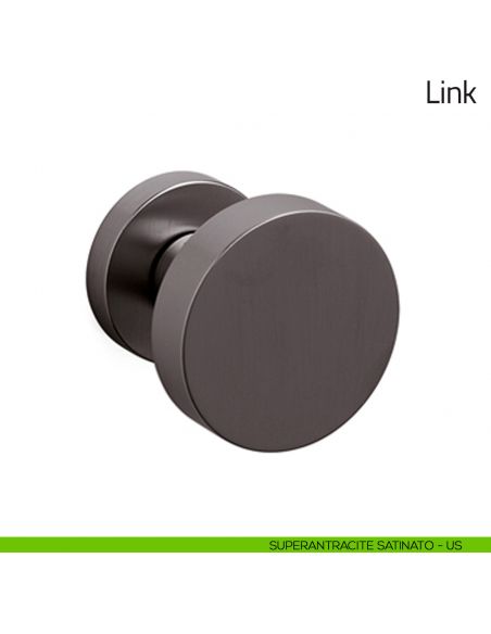 Pomello per porta in vetro Link Olivari superantracite satinato