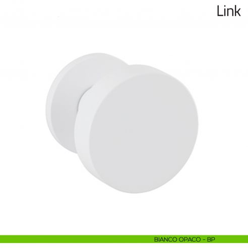 Pomello per porta Link girevole Olivari bassa bianco opaco