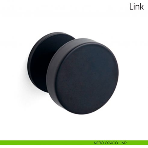 Pomello per porta Link girevole Olivari bassa nero opaco